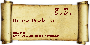 Bilicz Debóra névjegykártya